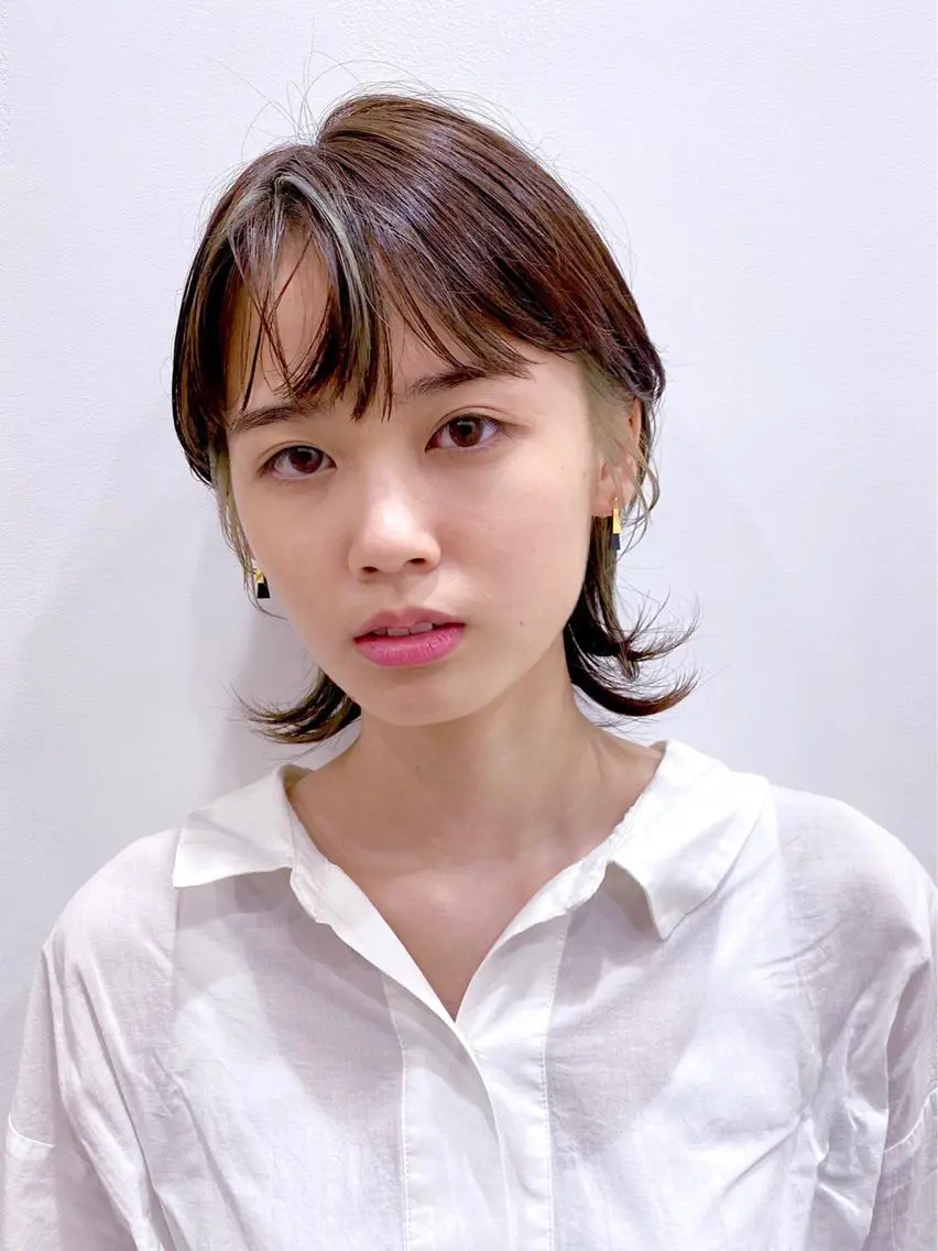 ミディアム ウルフカット 加藤 佑哉のヘアスタイル