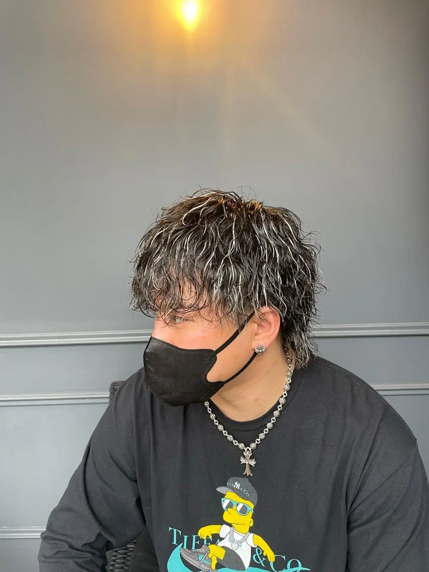 ショート パーマ メンズ カット ヘアカラー パーマ 【men's Lapis横浜】海人のヘアスタイル