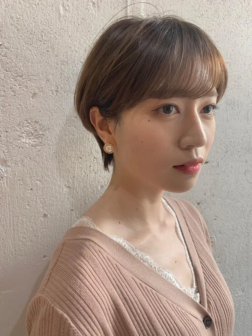 ショート カラー カット ヘアカラー トリートメント シノザキ/薬院/ボブ /メンズパーマのヘアスタイル