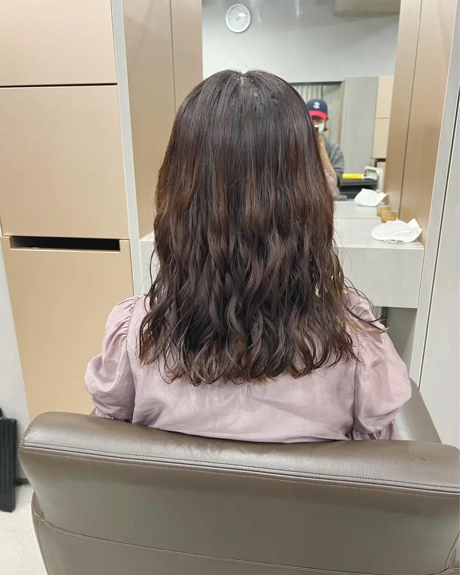 ミディアム パーマ カット パーマ トリートメント ボブパーマコテ巻き風 パーマNo1深江秀平のヘアスタイル