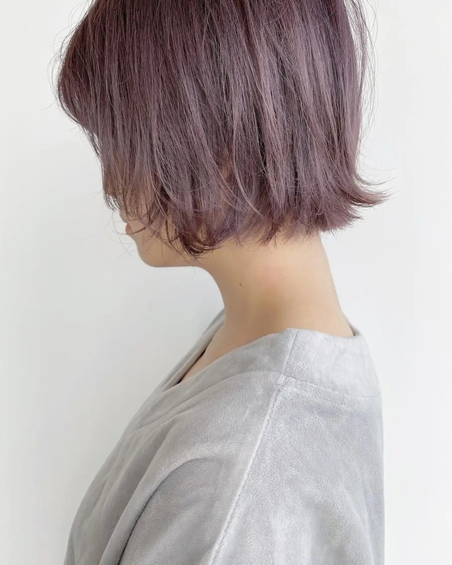ショート パープルカラー ୨୧柔らかいカラー nozomi ୨୧のヘアスタイル