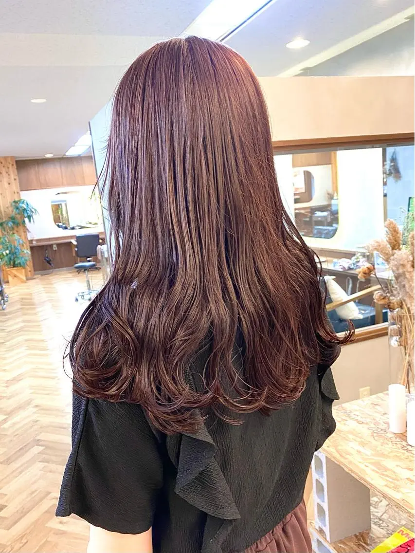 セミロング カラー ブリーチ ラベンダーカラー ブリーチなしカラー ピンクカラー ピンクラベンダー ハル🌸柔色/ ブリーチなし/艶髪のヘアスタイル