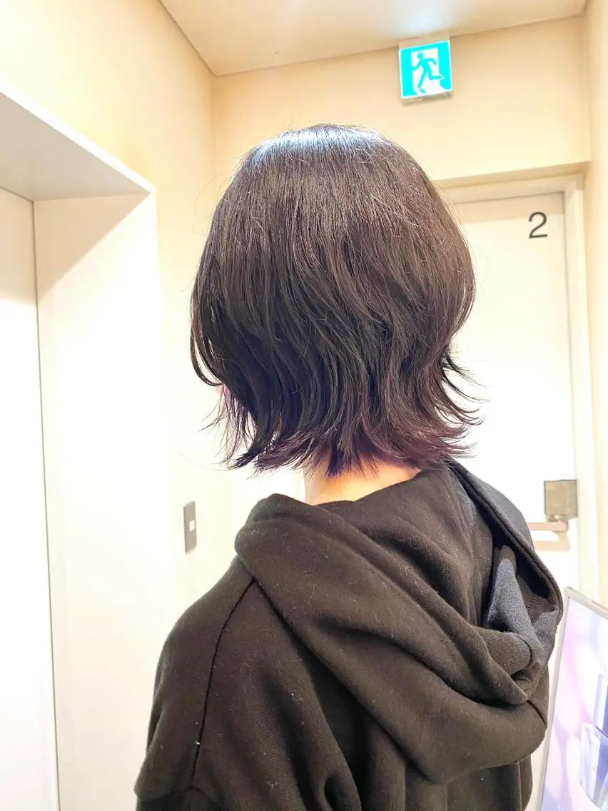 ショート カラー アッシュ インナーカラー ラベンダーカラー ラベンダーアッシュ パープルカラー 🔮 BASSA立川 診断×艶髪🔮のヘアスタイル