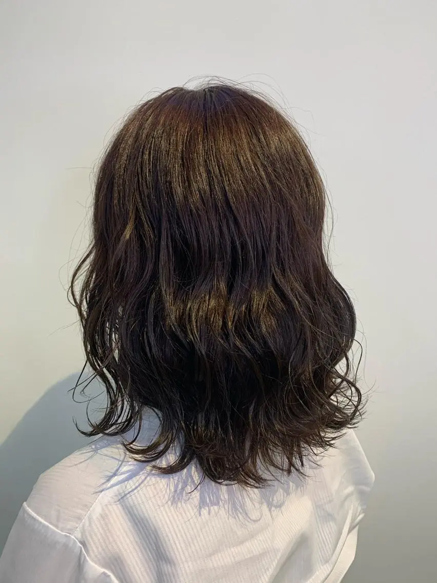 ミディアム カラー アッシュ 透けるbrown カラー🎗♡yukaのヘアスタイル