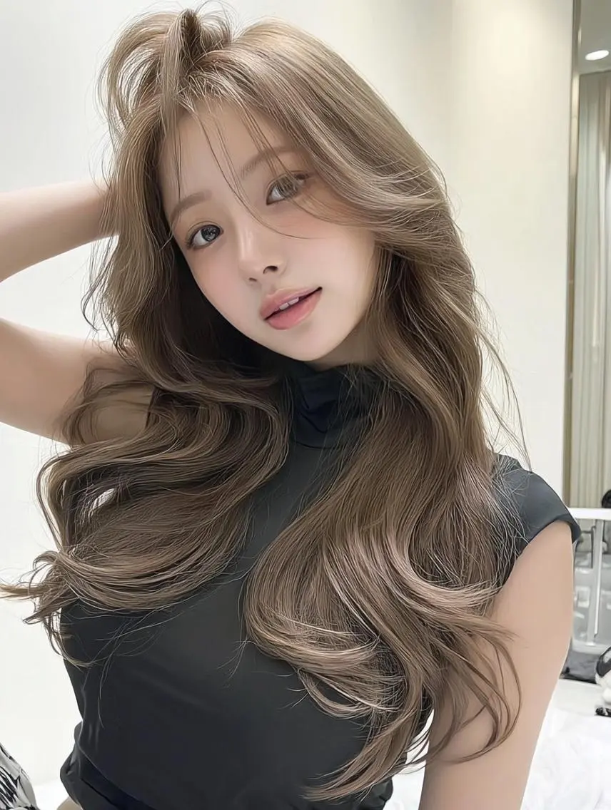 セミロング 髪質改善 韓国風ヘア レイヤーカット カット ヘアカラー トリートメント Sayaka🩶 / 天王寺 / 韓国ヘアのヘアスタイル