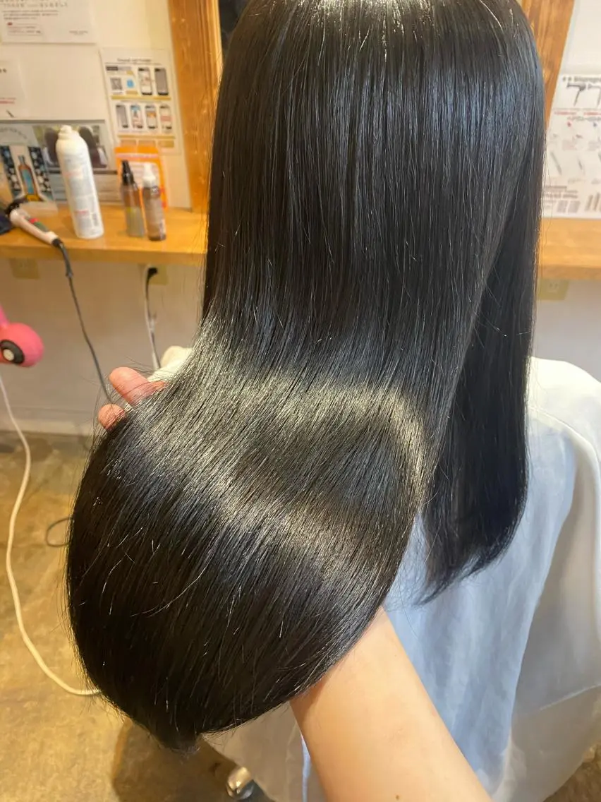 ロング カラー トリートメント 髪質改善×矯正🫧 韓国ヘアasamiのヘアスタイル