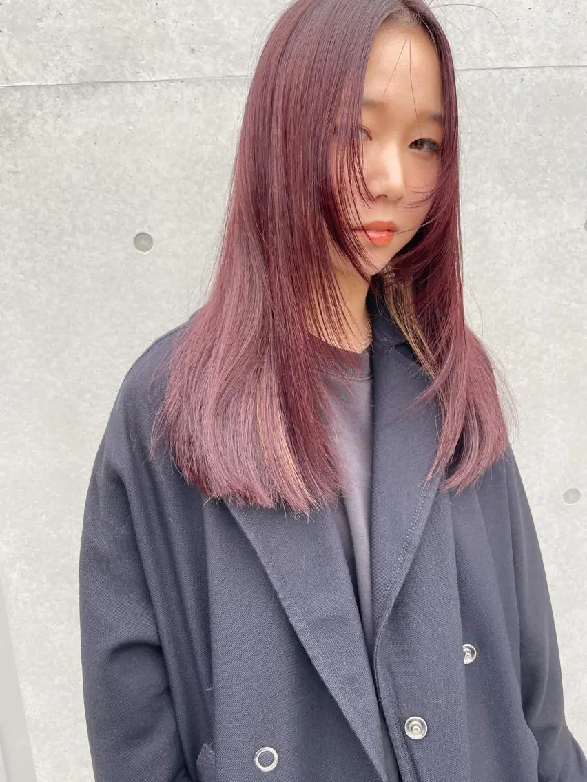 ミディアム カラー ブリーチ ラベンダーカラー ブリーチなしカラー ピンクカラー ピンクラベンダー カット ヘアカラー トリートメント センスをお届けします 大谷将生infpのヘアスタイル