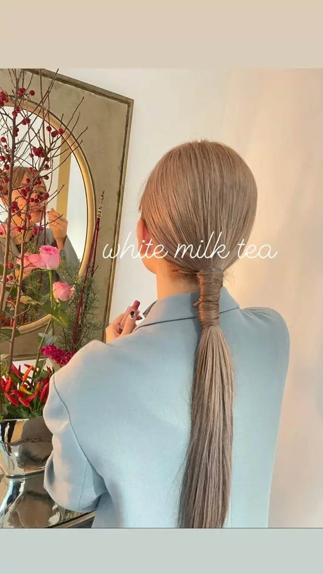 カラー グレージュ ミルクティーグレージュ 西影 祐哉のヘアスタイル