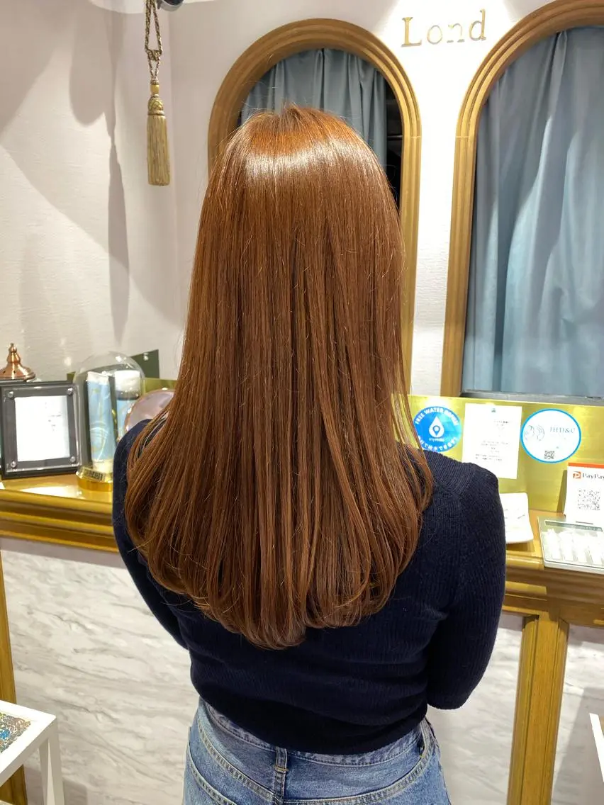 ロング カット ヘアカラー 縮毛矯正 トリートメント レイヤーカット /透明感カラー西田のヘアスタイル