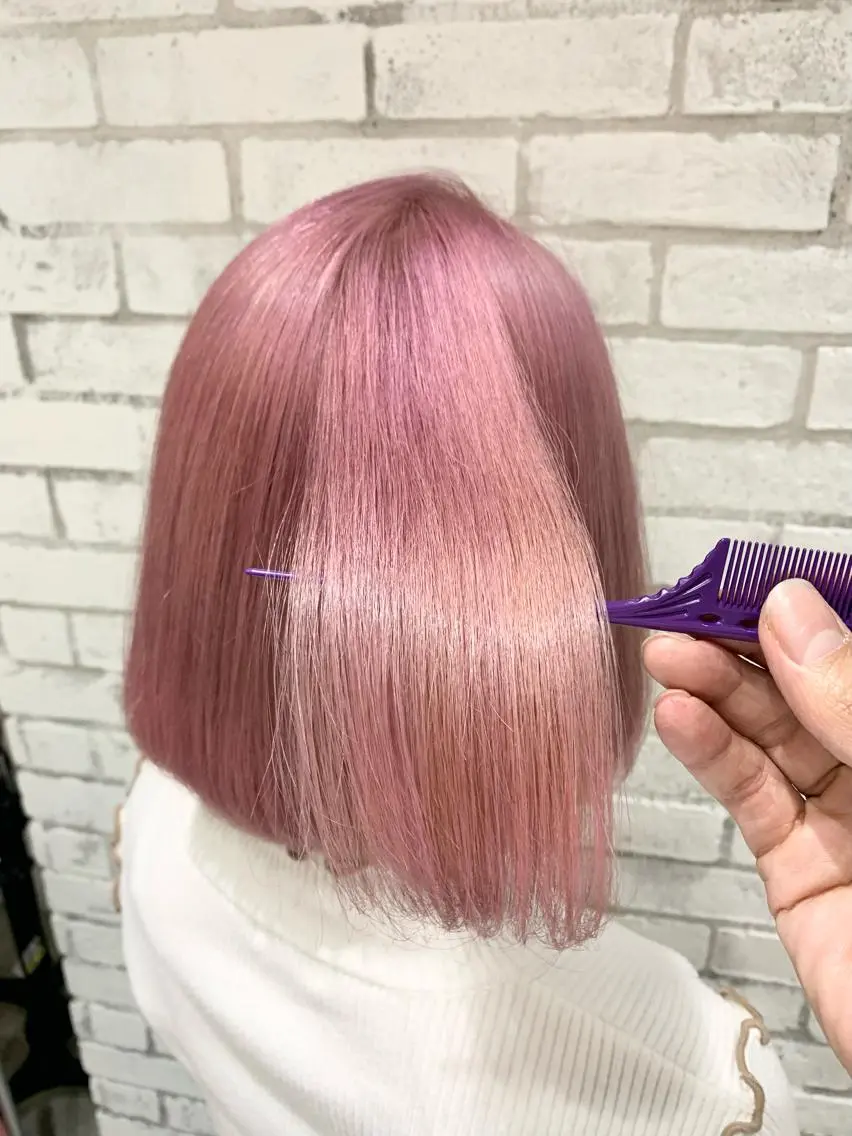 ショート カラー ベージュカラー ブリーチ ケアブリーチ 透明感カラー ピンクカラー filo   渋谷 Gishiのヘアスタイル