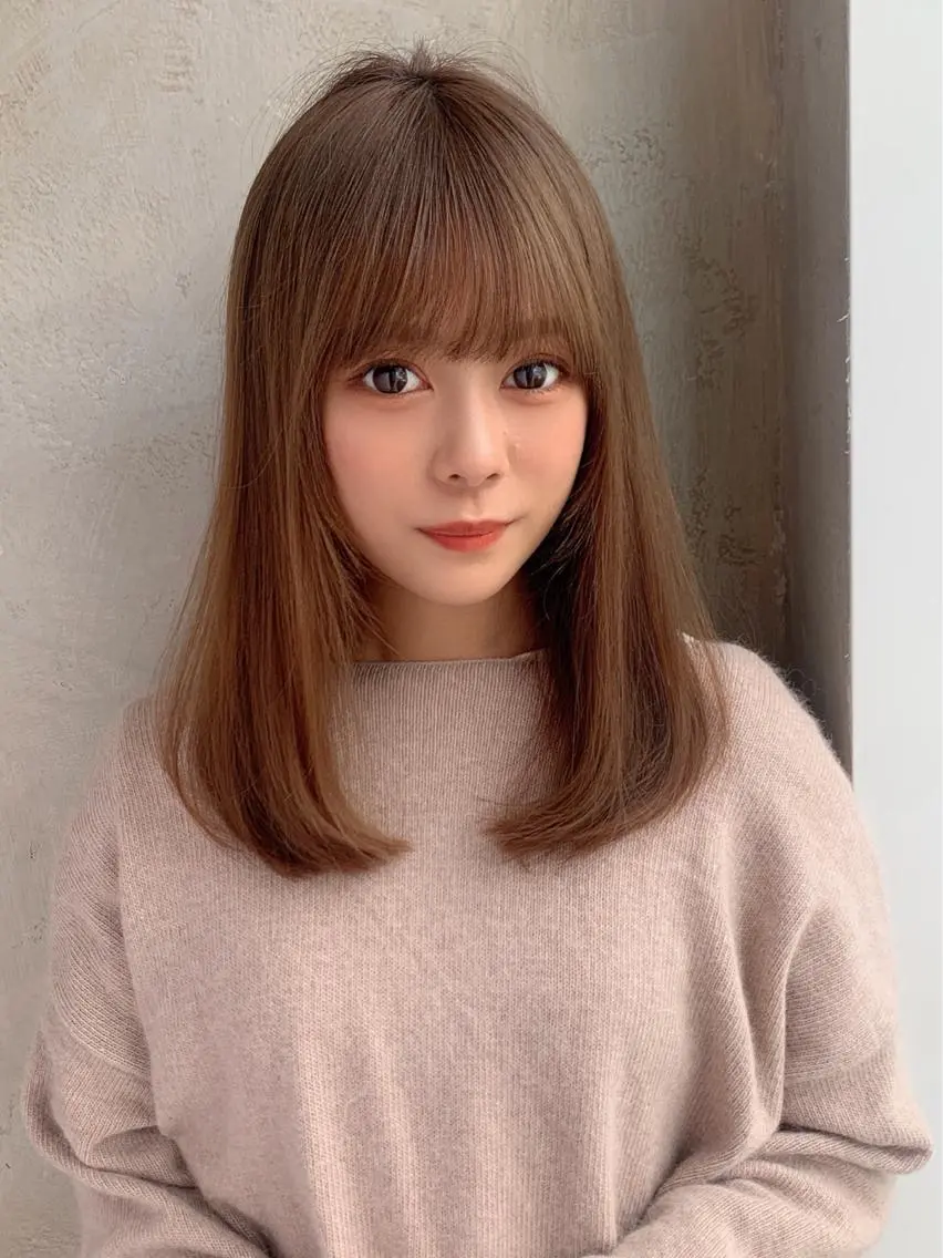 ミディアム カラー バレイヤージュ ブリーチ ケアブリーチ ダブルカラー ハイライトカラー カット ヘアカラー トリートメント 銀座✨レイヤーカット 顔まわり/坂本亜裟海のヘアスタイル