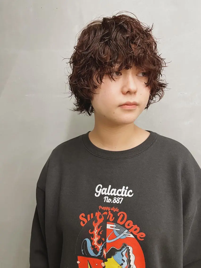 ショート カラー カット パーマ トリートメント センスをお届けします 大谷将生infpのヘアスタイル