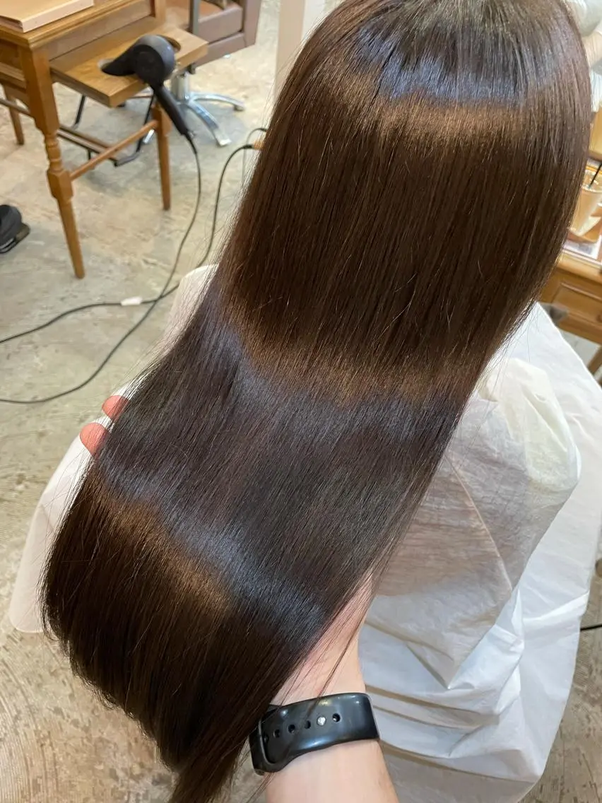 ロング カラー トリートメント 縮毛矯正×髪質改善 小笠原大樹のヘアスタイル