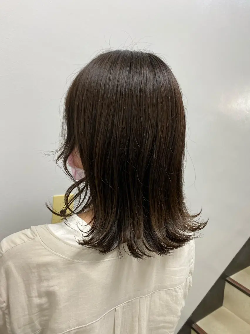 セミロング カラー ヘアアレンジ 韓国風ベージュ🤎 赤みなし🌿横浜🤎のヘアスタイル