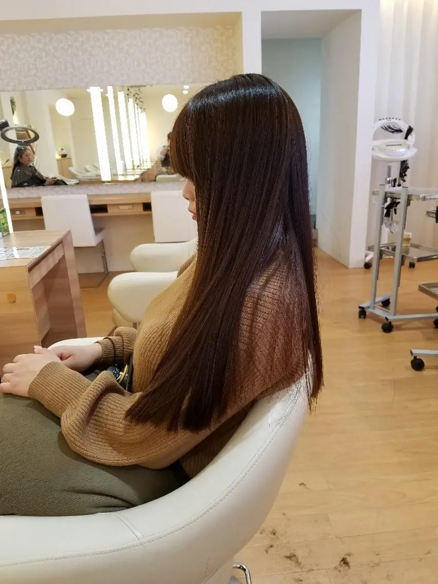 ロング カラー パーマ ストレートパーマ 髪質改善/ハイライト 小林秀樹のヘアスタイル