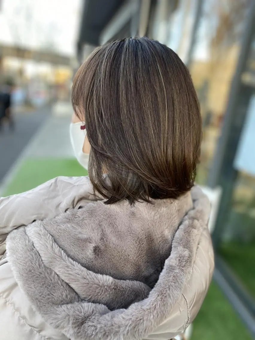 ミディアム カラー 透明感カラー ハイライトカラー ハイライト ヘアカラー 艶髪☆外国人風カラー ハイトーン多田修弥のヘアスタイル