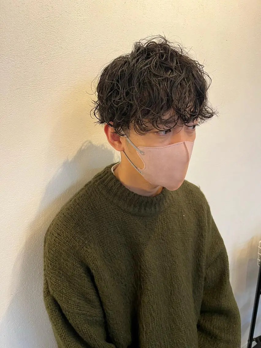 パーマ メンズ マッシュ カット パーマ bijou chiharuのマツエク・マツパデザイン