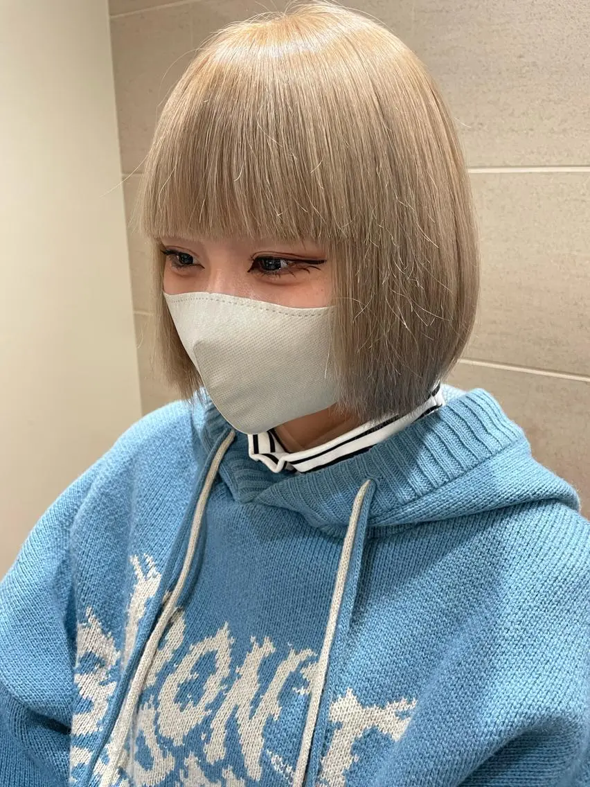 ショート カラー ブリーチ ハイトーンカラー ボブ ヘアカラー トリートメント 羽田翔大/ブリーチ/ レイヤー/店長のヘアスタイル