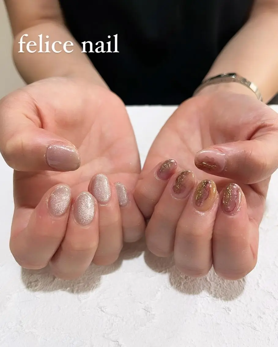 ネイル マグネットネイル シルバー felice nailのネイルデザイン