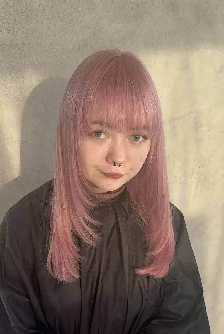 ロング ハッシュカット ハイレイヤー レイヤーカット Selene hair OSAKAのヘアスタイル