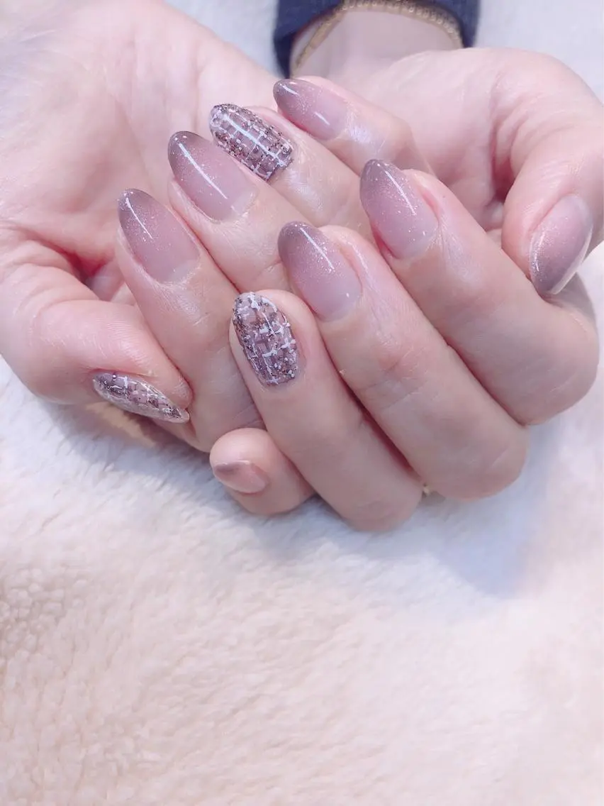 ネイル グラデーション ツイードネイル ハンドネイル ハンドケア FASTNAIL PLUS 新宿店のネイルデザイン