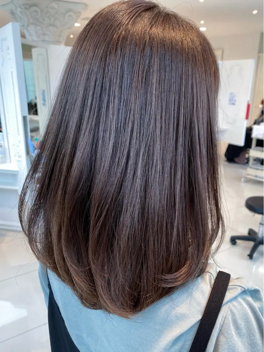ミディアム カラー パーマ 杉崎 秀弥のヘアスタイル