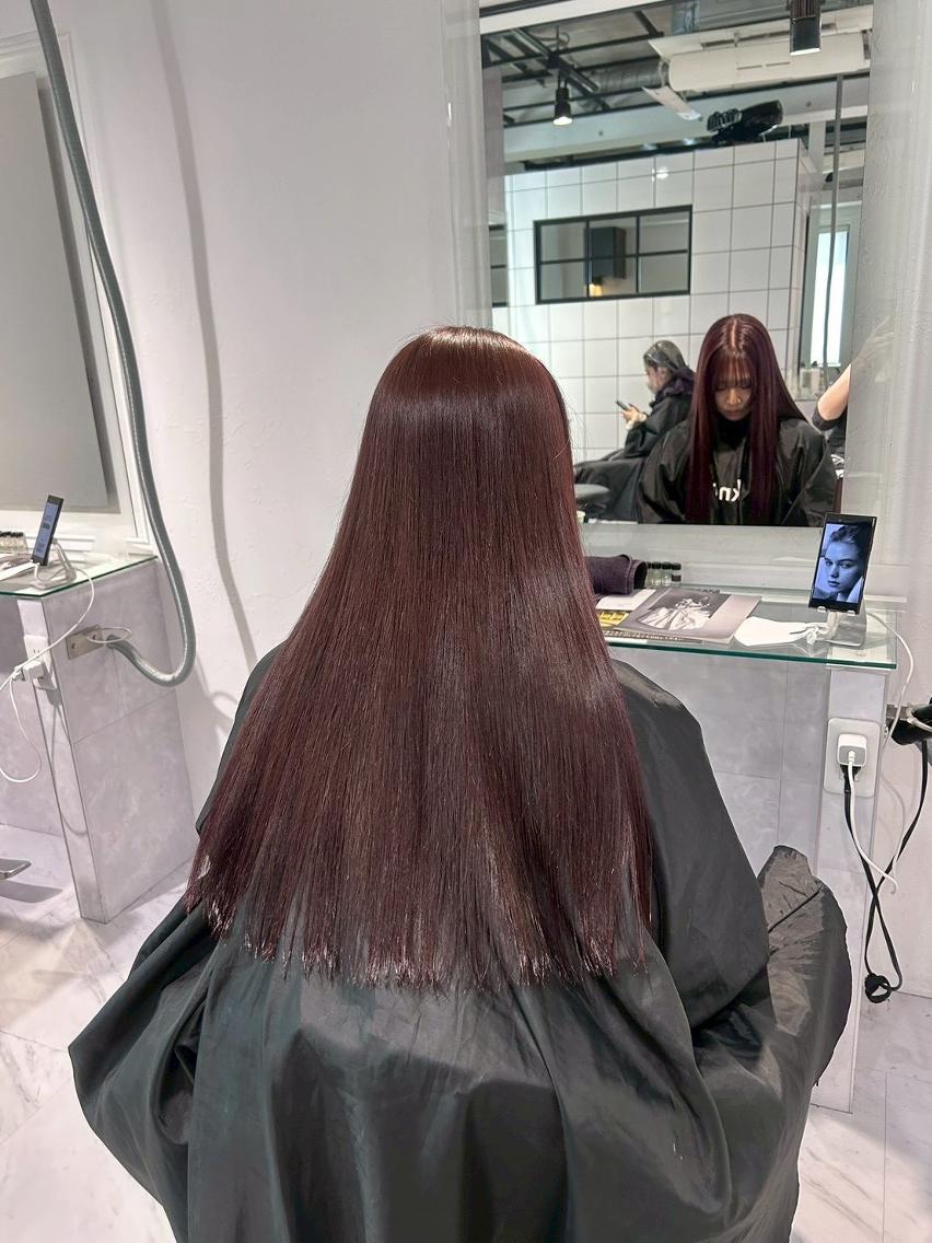 カラー 中×韓mix🥀秋色 ワンホンヘア🤍のヘアスタイル