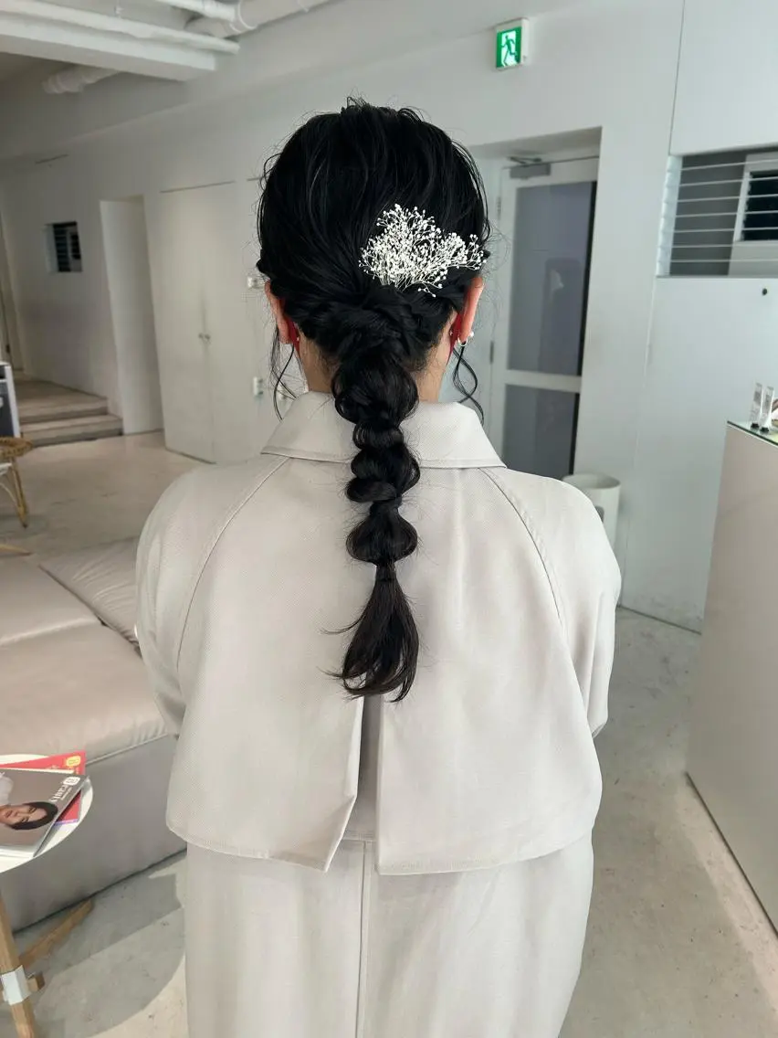 ロング ヘアアレンジ ヘアセット 透明感カラー🫧 nanohaのヘアスタイル