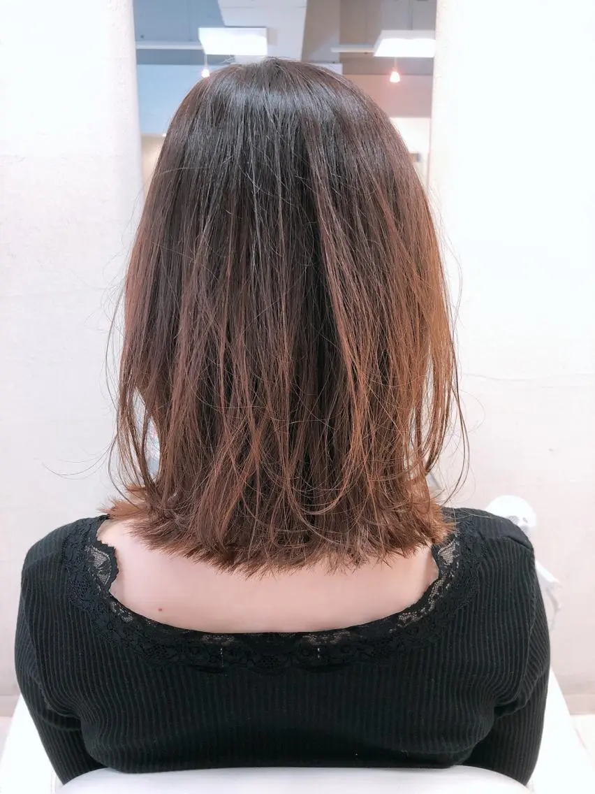 ミディアム 切りっぱなしボブ ボブ 阿部 美咲のヘアスタイル