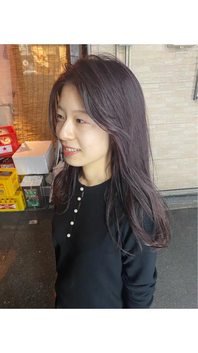 ロング カラー ブラウンカラー ラベンダーカラー くぎた とわのヘアスタイル