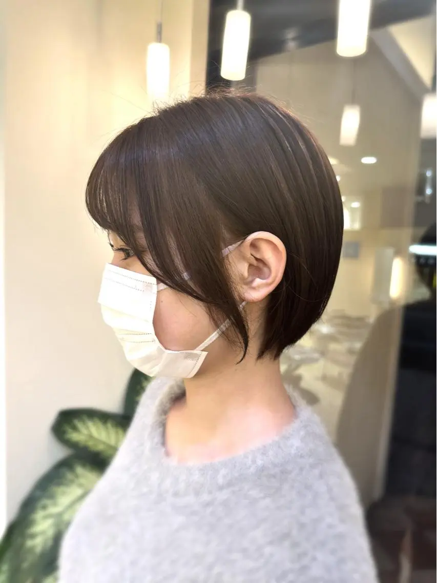 ショート カラー 丸みショート ショートヘア 小顔レイヤー💗 木村実樹のヘアスタイル