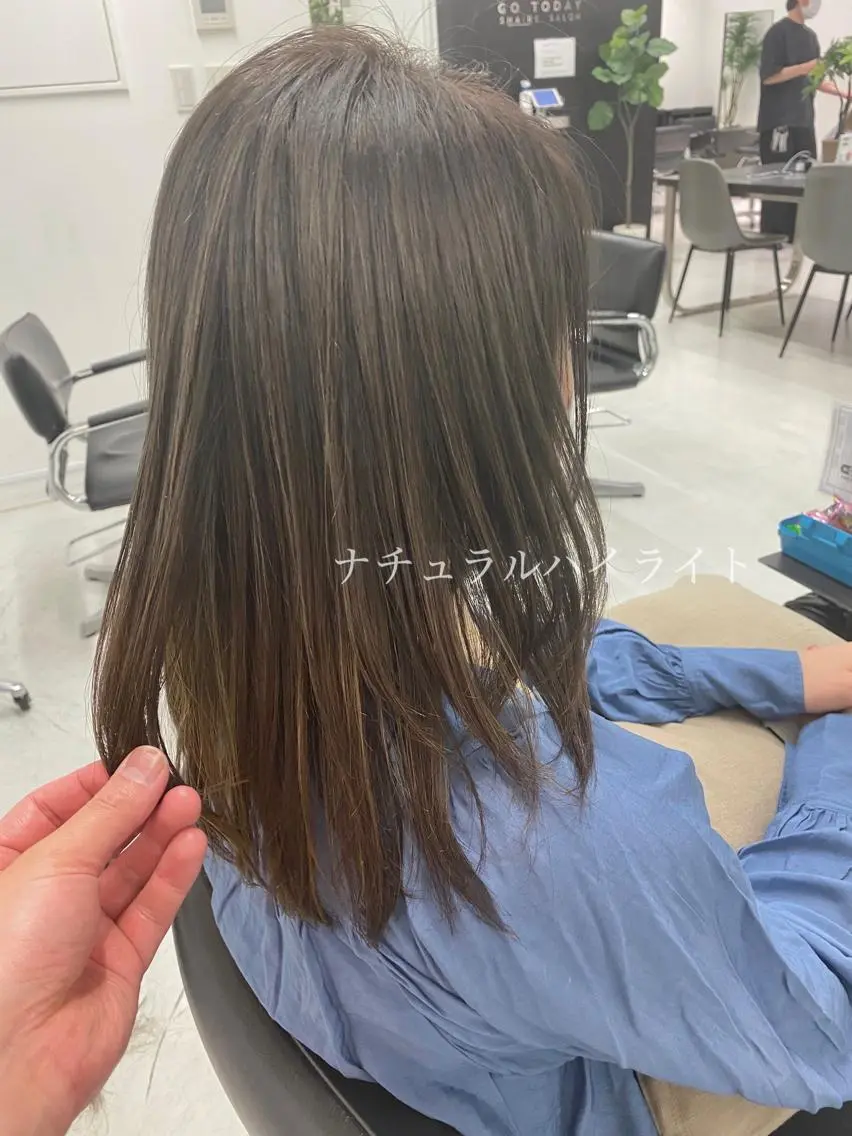 ミディアム カラー ハイライトカラー ハイライト 似合わせ専門美容師 なかじまのヘアスタイル