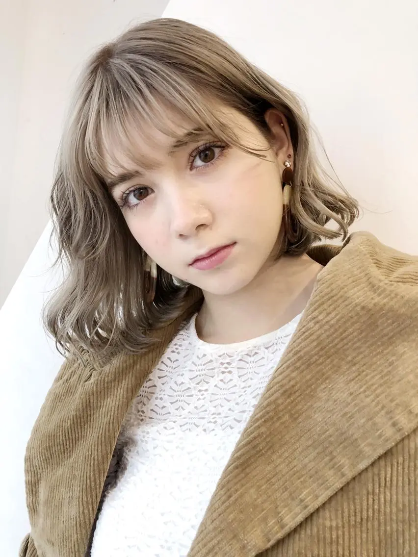 ミディアム カラー パーマ ヘアアレンジ ボブ ITbyALBUM 中野店のヘアスタイル
