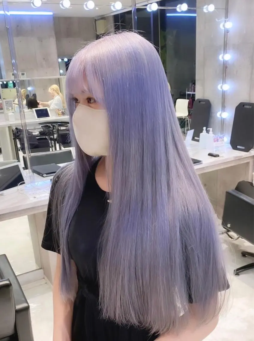 セミロング カラー パーマ ヘアアレンジ メンズ キッズ ネイル マツエク・マツパ アイブロウ ラベンダーカラー ホワイト 🎀ハイトーンNo .1🩵NaGiSaのヘアスタイル