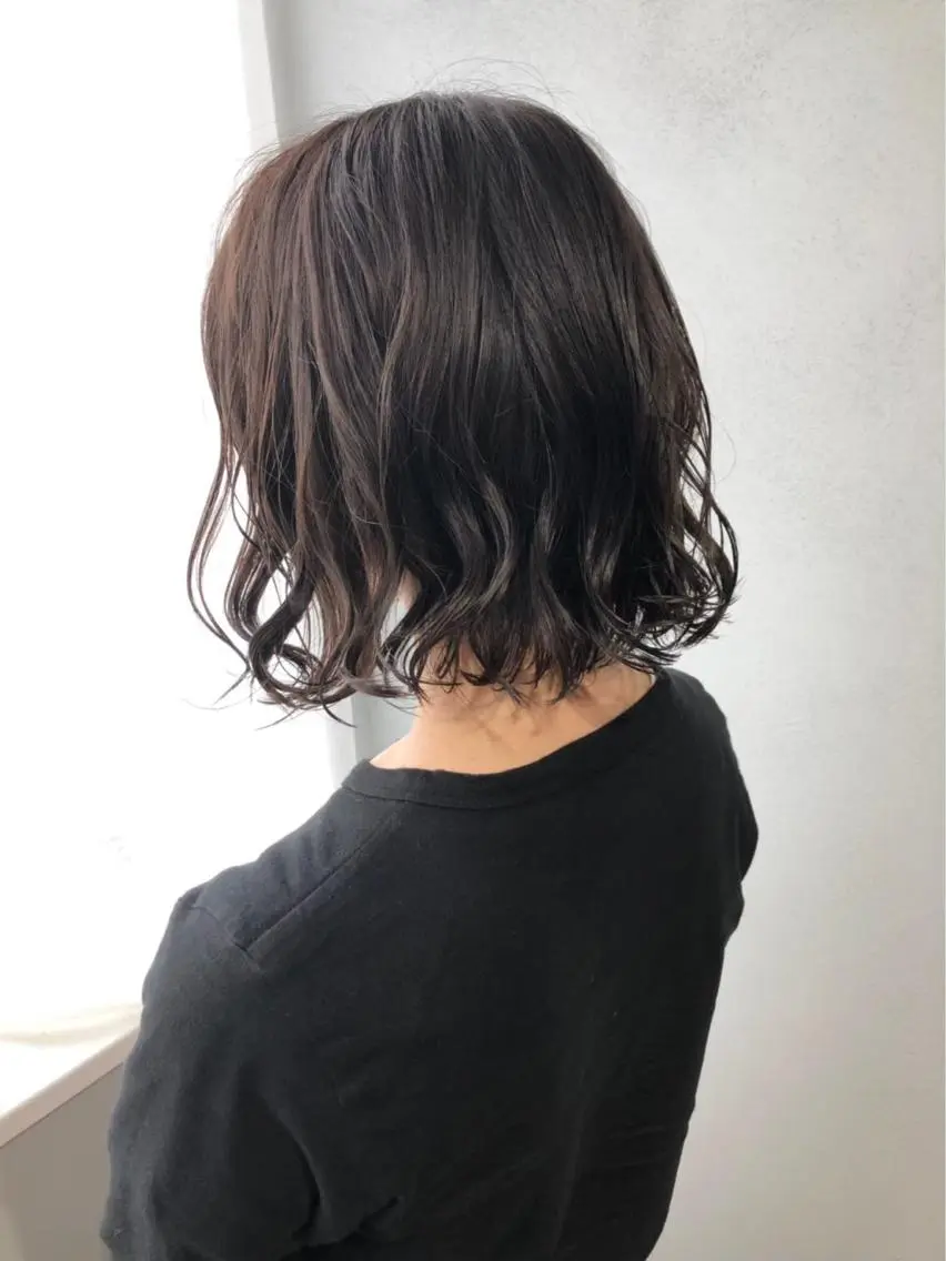 カラー パーマ カット パーマ トリートメント ボブパーマコテ巻き風 パーマNo1深江秀平のヘアスタイル