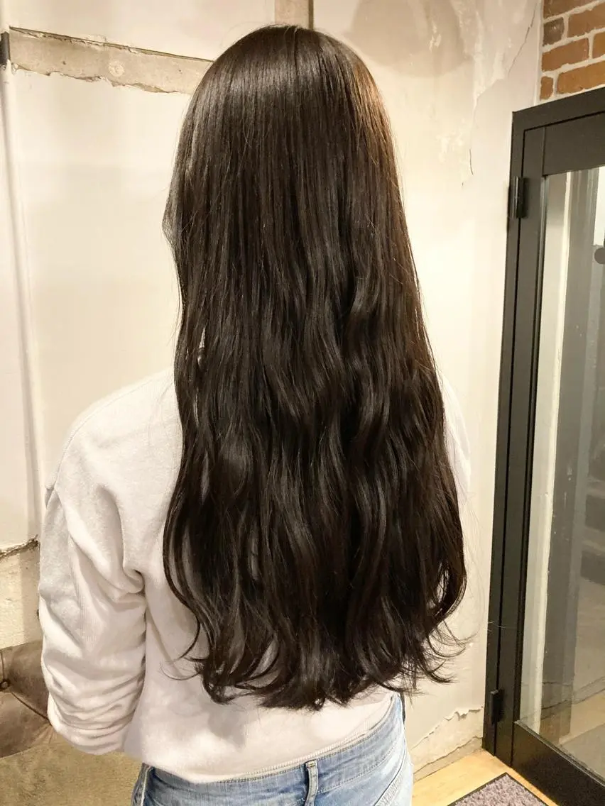 ロング ヘアカラー トリートメント ✨色持ちの良い艶 カラー✨蟹江真世のヘアスタイル
