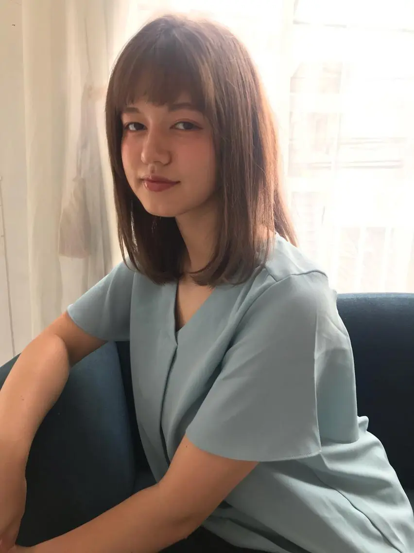 ミディアム カラー ベージュカラー 縮毛矯正/髪質改善 /表参道/千田大地のヘアスタイル