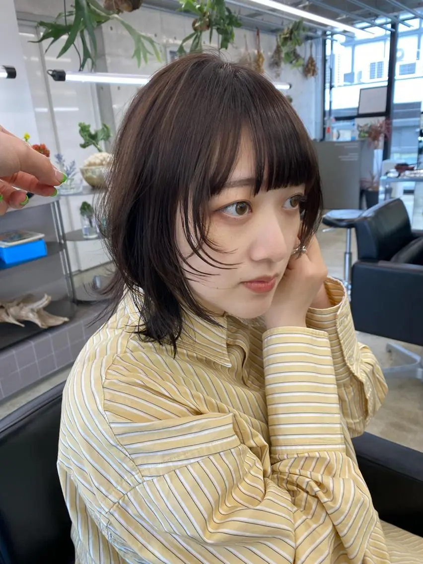 ミディアム カラー カット ヘアカラー トリートメント Saki/レイヤー/ 韓国/透明感カラーのヘアスタイル