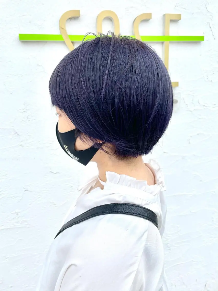ショート カラー ブリーチ ブルーカラー ラベンダーカラー カット ヘアカラー トリートメント 北九州美容室 🕊️わかな✂︎のヘアスタイル