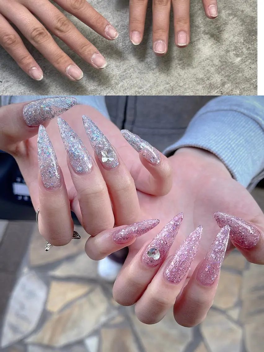 ロング めぐみのネイルサロン スタッフ練習のネイルデザイン