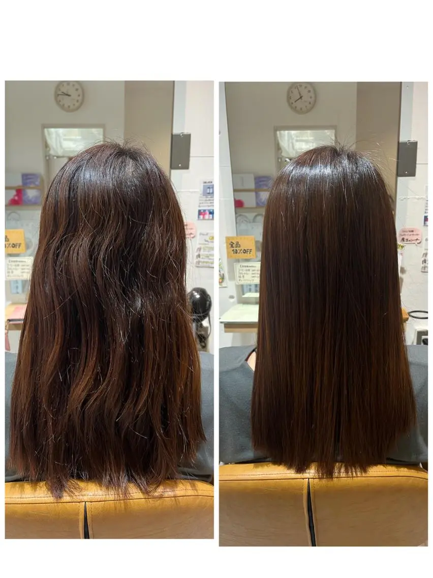 セミロング 髪質改善 トリートメント 酸熱トリートメント 田辺 黎花のヘアスタイル