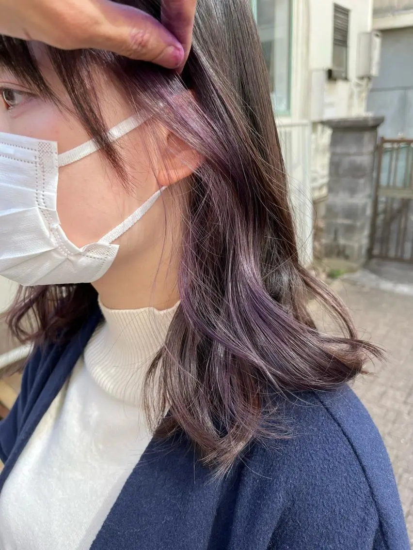セミロング カラー ショートボブ アッシュ バレイヤージュ ミストバング ベージュカラー カット ヘアカラー トリートメント 原宿サロン代表 デザインカラー伊藤卓のヘアスタイル