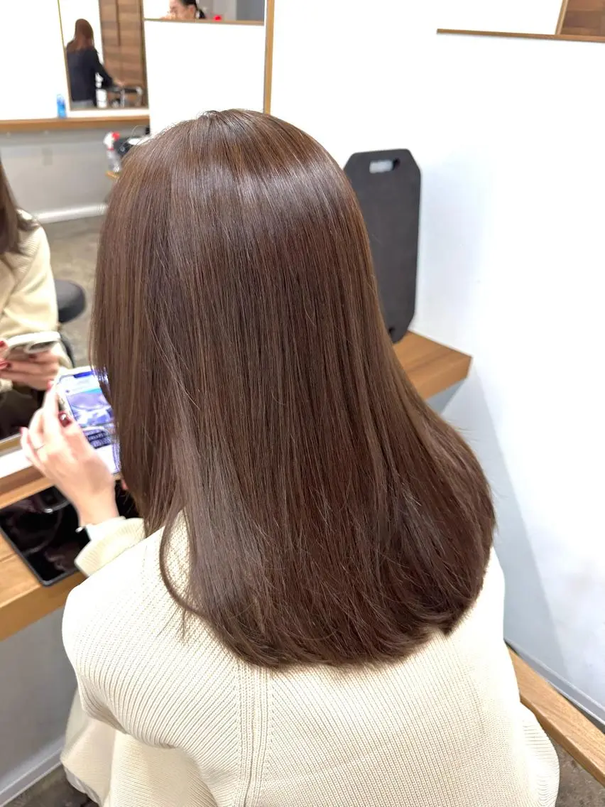 ロング カラー カット ヘアカラー トリートメント 韓国レイヤー✨ yasuko銀座のヘアスタイル