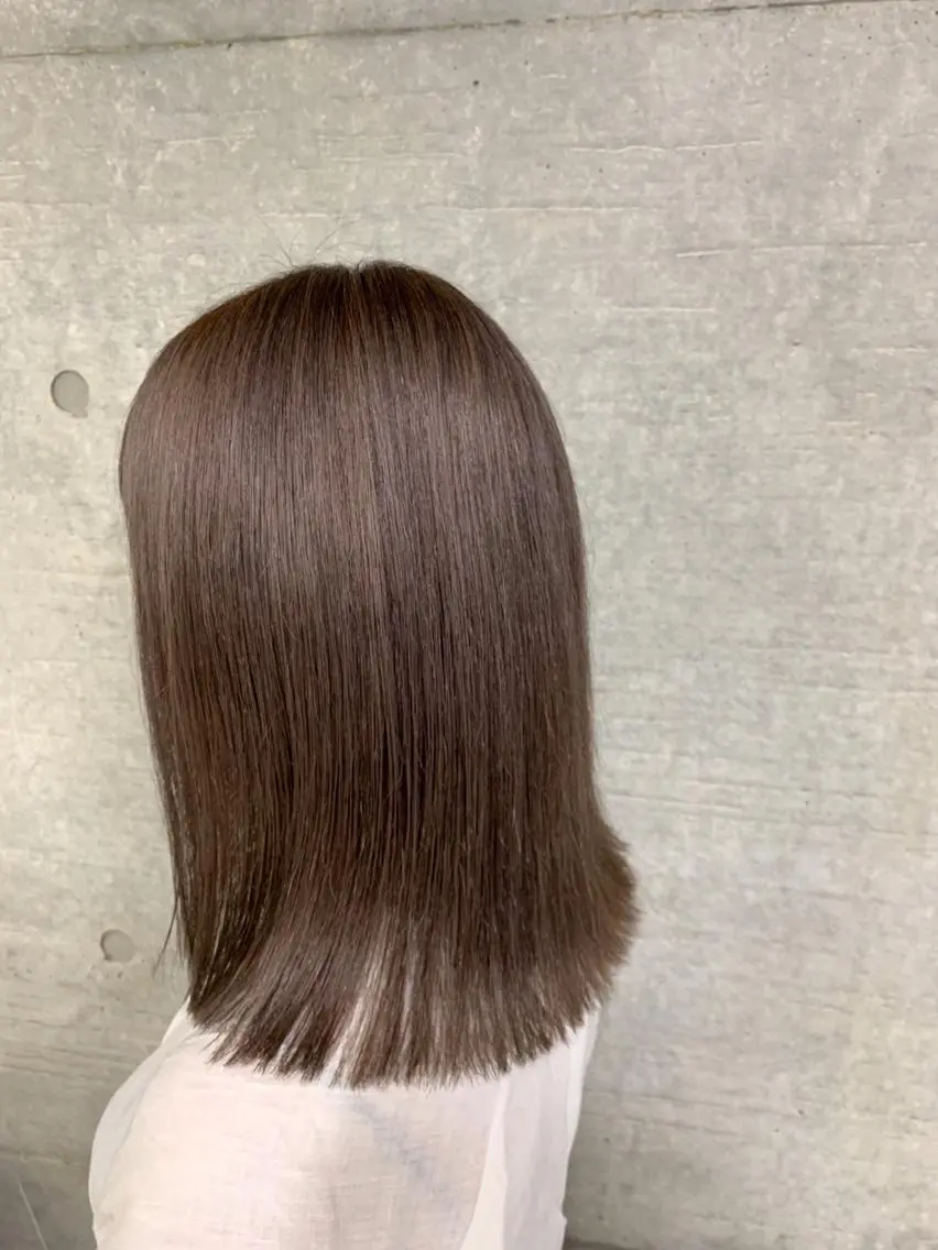 ロング カラー ブリーチ ケアブリーチ ダブルカラー グレージュ ラベンダーカラー ヘアカラー トリートメント THE./ブリーチ 透感カラー/髪質改善のヘアスタイル