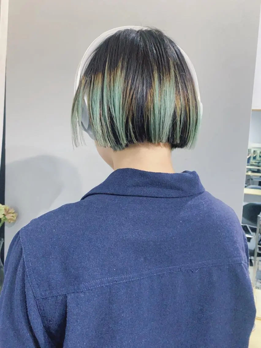 ショート カラー ボブパーマコテ巻き風 パーマNo1深江秀平のヘアスタイル