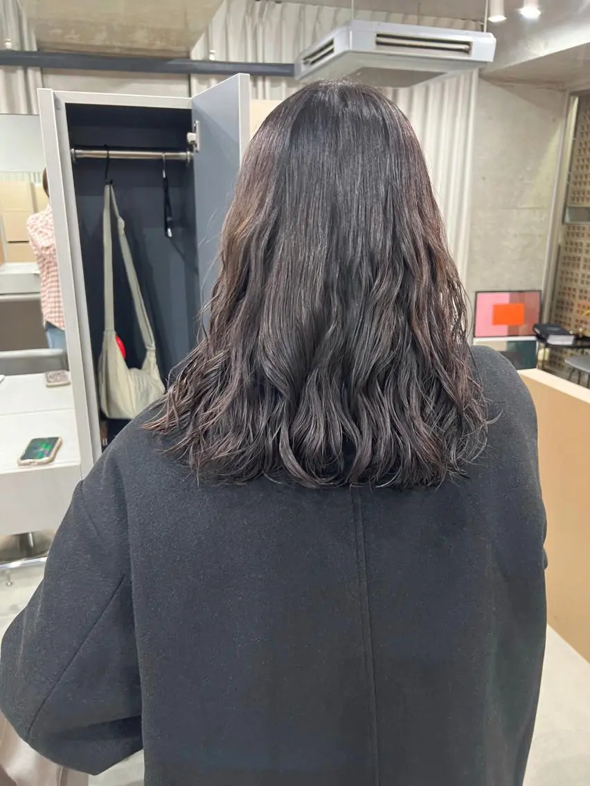 セミロング パーマ カット パーマ トリートメント ボブパーマコテ巻き風 パーマNo1深江秀平のヘアスタイル