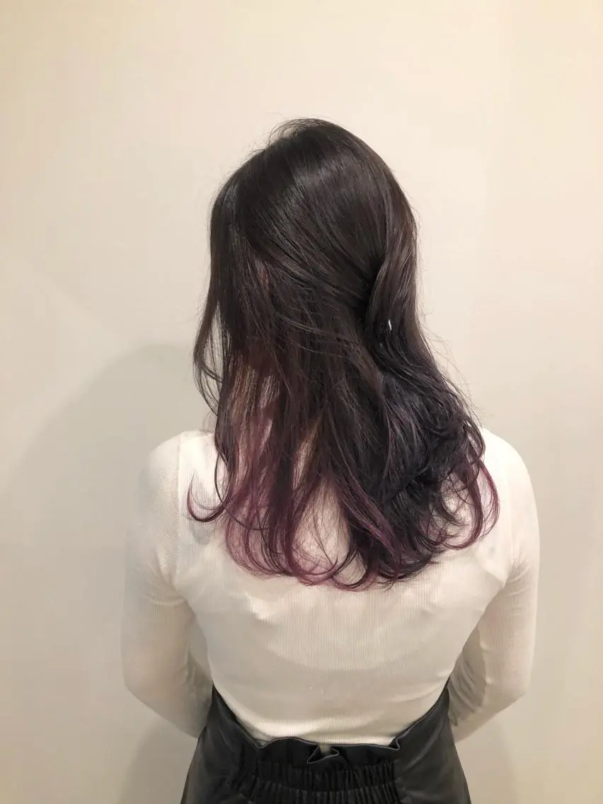 セミロング カラー インナーカラー ラベンダーカラー ニュアンスカラー🫧 加納のヘアスタイル