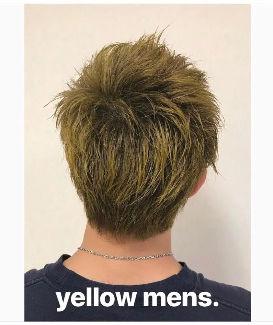 ショート カラー ヘアアレンジ メンズ デザインカラー イエローカラー enurk店 🍋 M I K U  *のその他イメージ