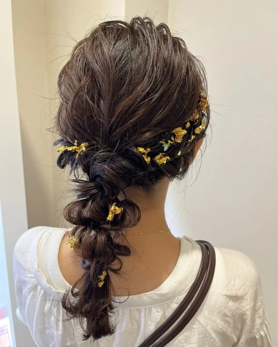 セミロング ヘアアレンジ 結婚式・ブライダル サソウ ユリエ🥥のヘアスタイル