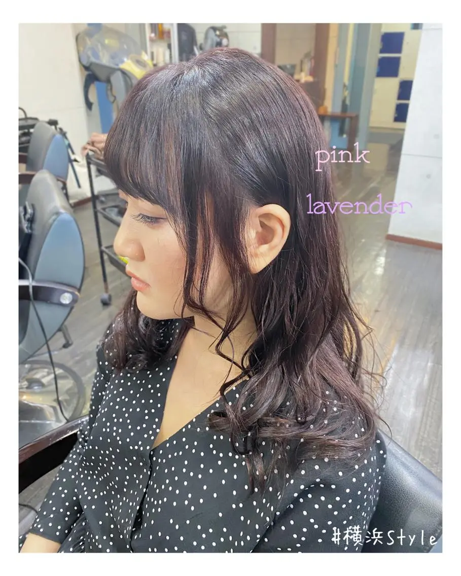 セミロング カラー ラベンダーカラー ピンクカラー ピンクラベンダー カット ヘアカラー トリートメント ＊横浜駅＊ 金子 誠也のヘアスタイル